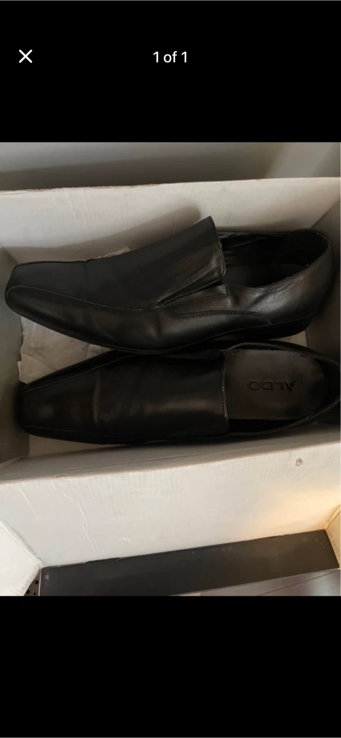 ALDO Black Leather Loafer Shoes