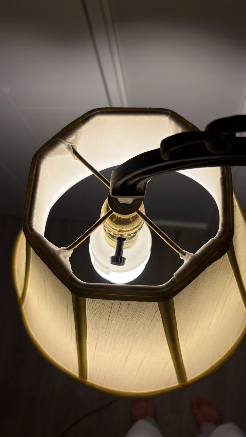 Vintage Floor Lamp with Fabric Shade - photo 2