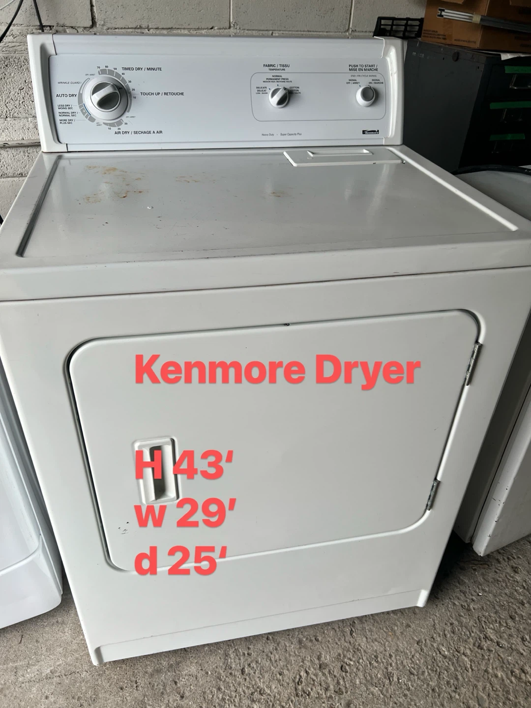 Good condition Kenmore Dryer $120