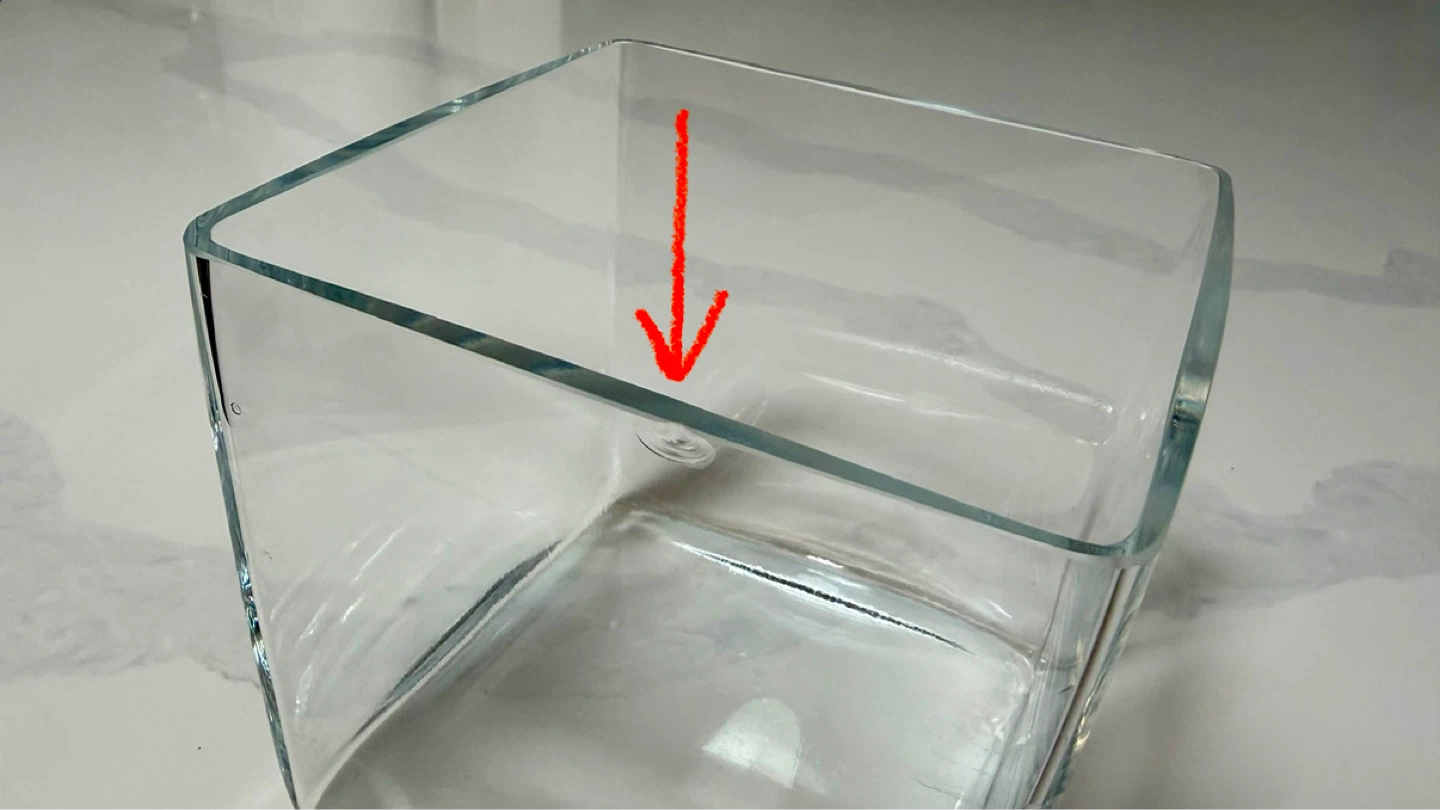 Clear Glass Cube Vase - photo 2