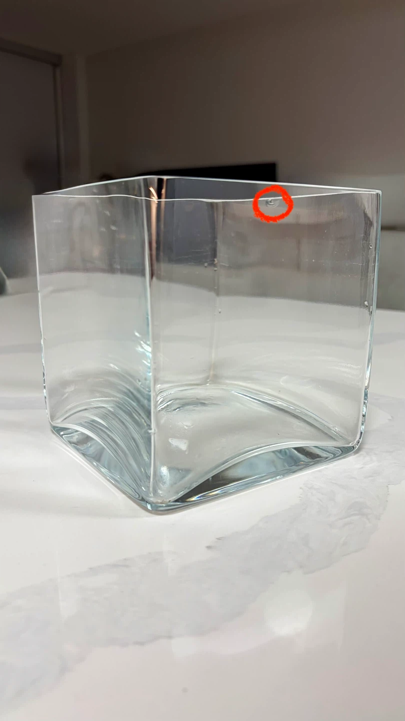 Clear Glass Cube Vase - photo 3
