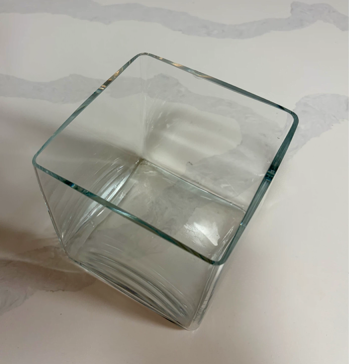 Clear Glass Cube Vase - photo 4