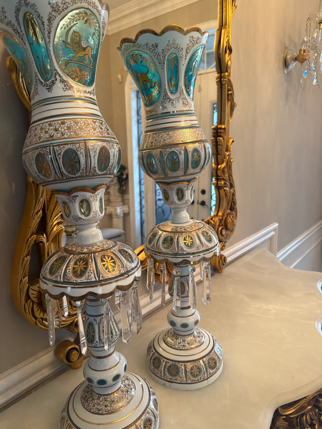 Ornate Decorative Vases with Crystal Accents - photo 3