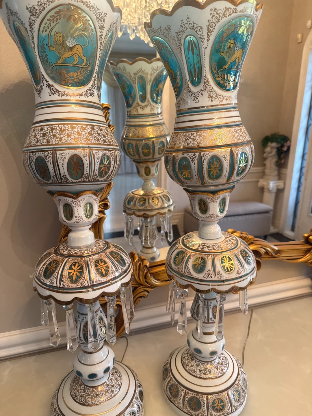 Ornate Decorative Vases with Crystal Accents - photo 2