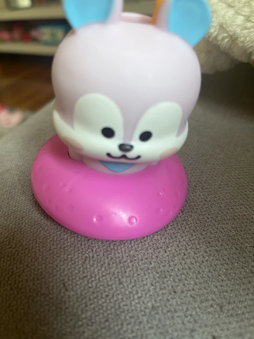 Pink Bunny Toy with Floating Ring