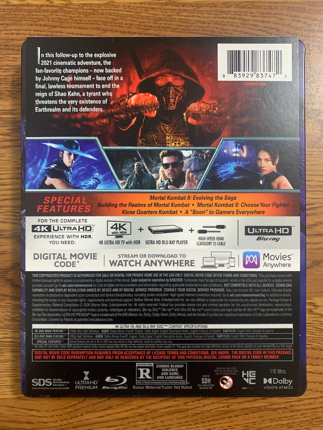 Mortal Kombat II (Walmart Exclusive) [LE Steelbook] 4K UHD… - photo 2