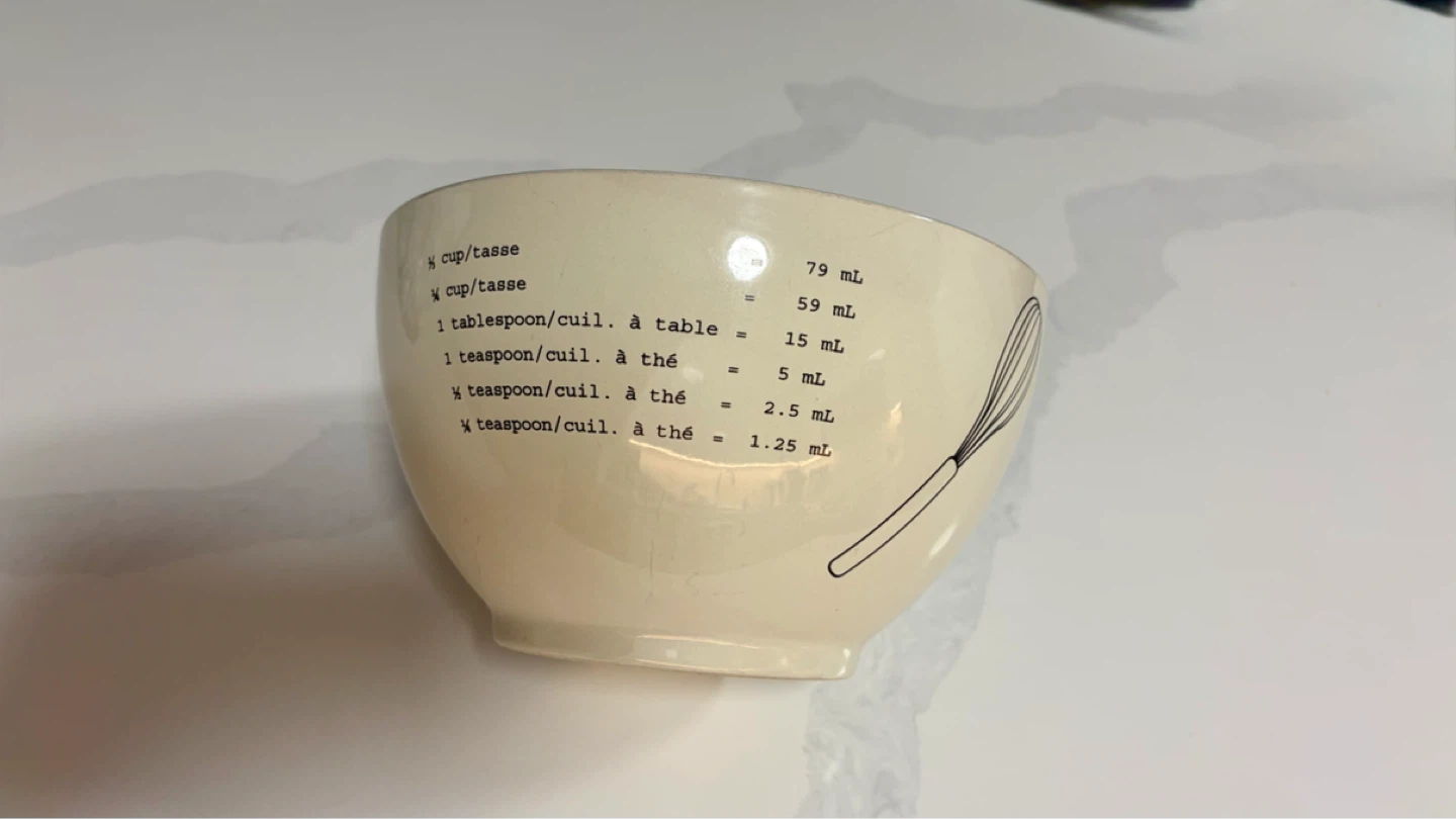 Ceramic Mixing Bowl with Measurement Conversions