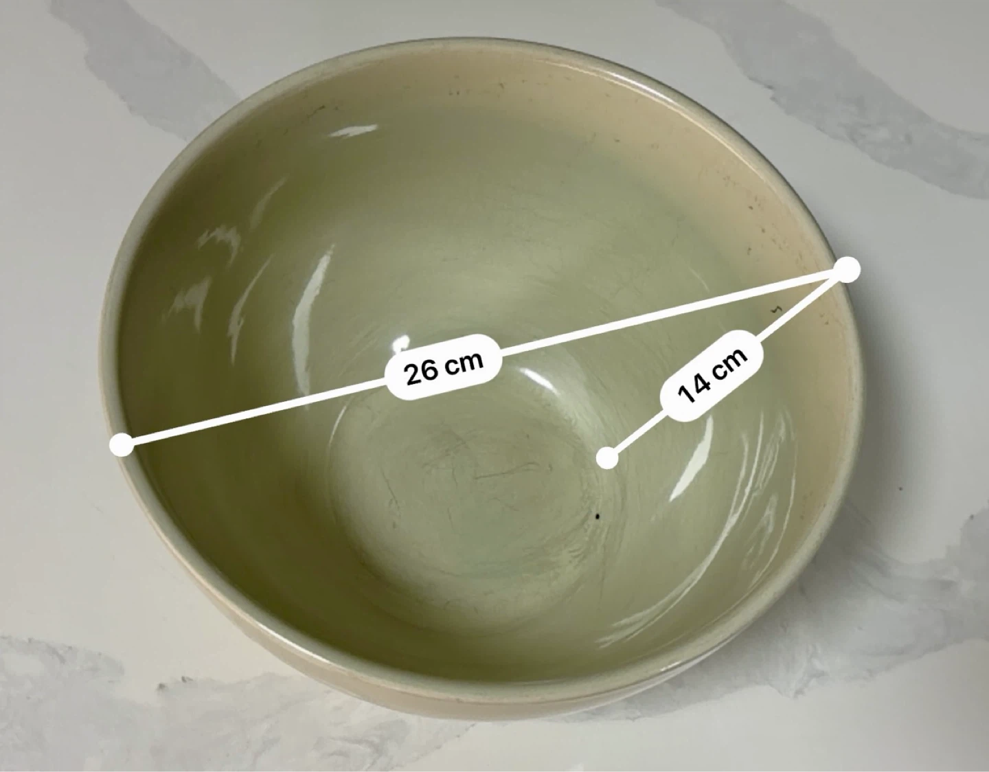 Ceramic Mixing Bowl with Measurement Conversions - photo 2