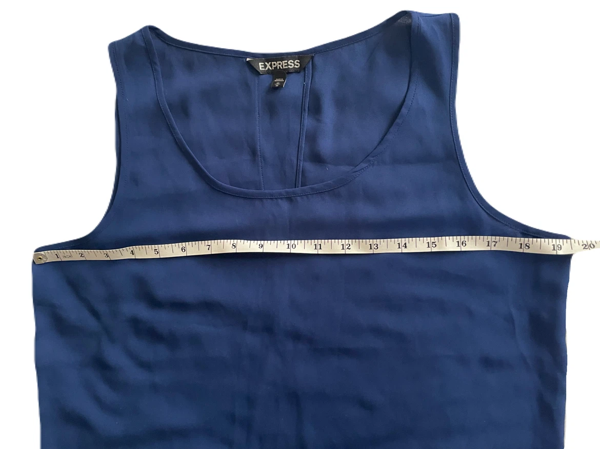 Express women’s medium shell blouse, split back, royal blue - photo 3