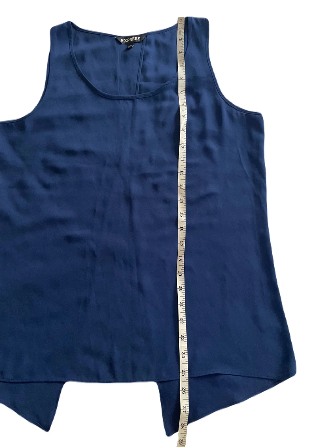 Express women’s medium shell blouse, split back, royal blue - photo 4