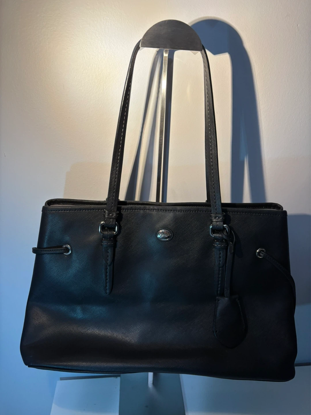 Coach Black Leather Tote Bag