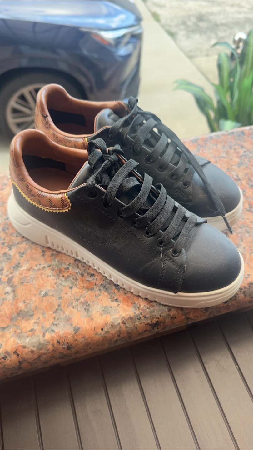 Emporio Armani Women’s Black Leather Sneakers