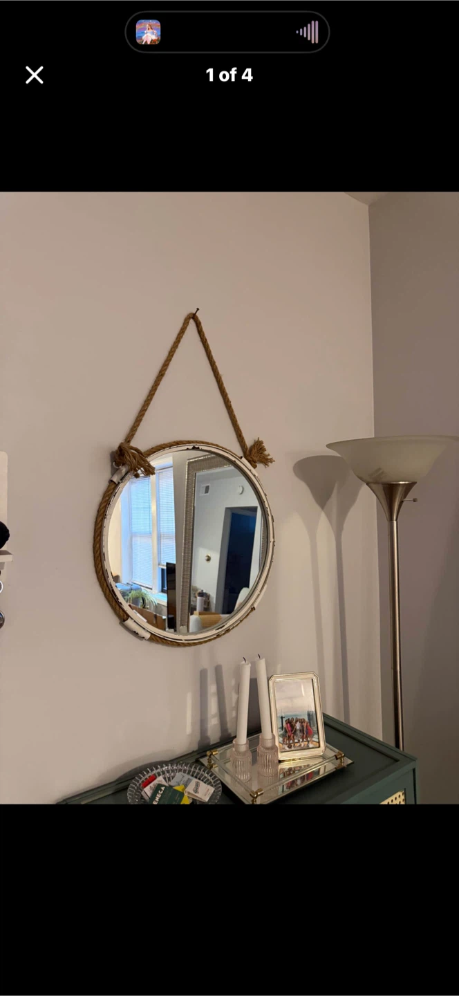 Round Hanging Rope Mirror
