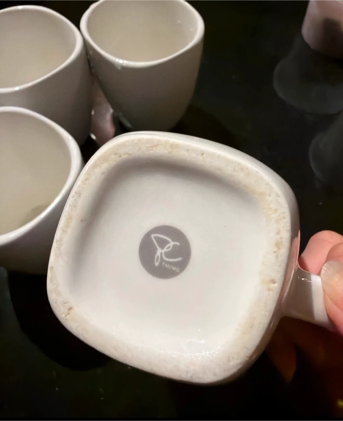 Set of 4 White Ceramic Mugs - photo 2