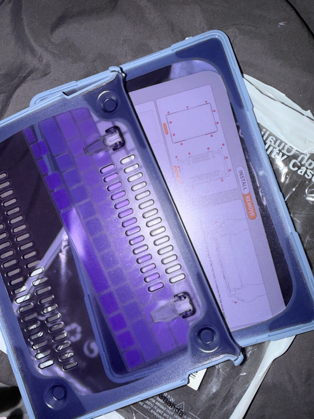 Light Blue Hard Shell Laptop Case with Purple Keyboard Cover - photo 3