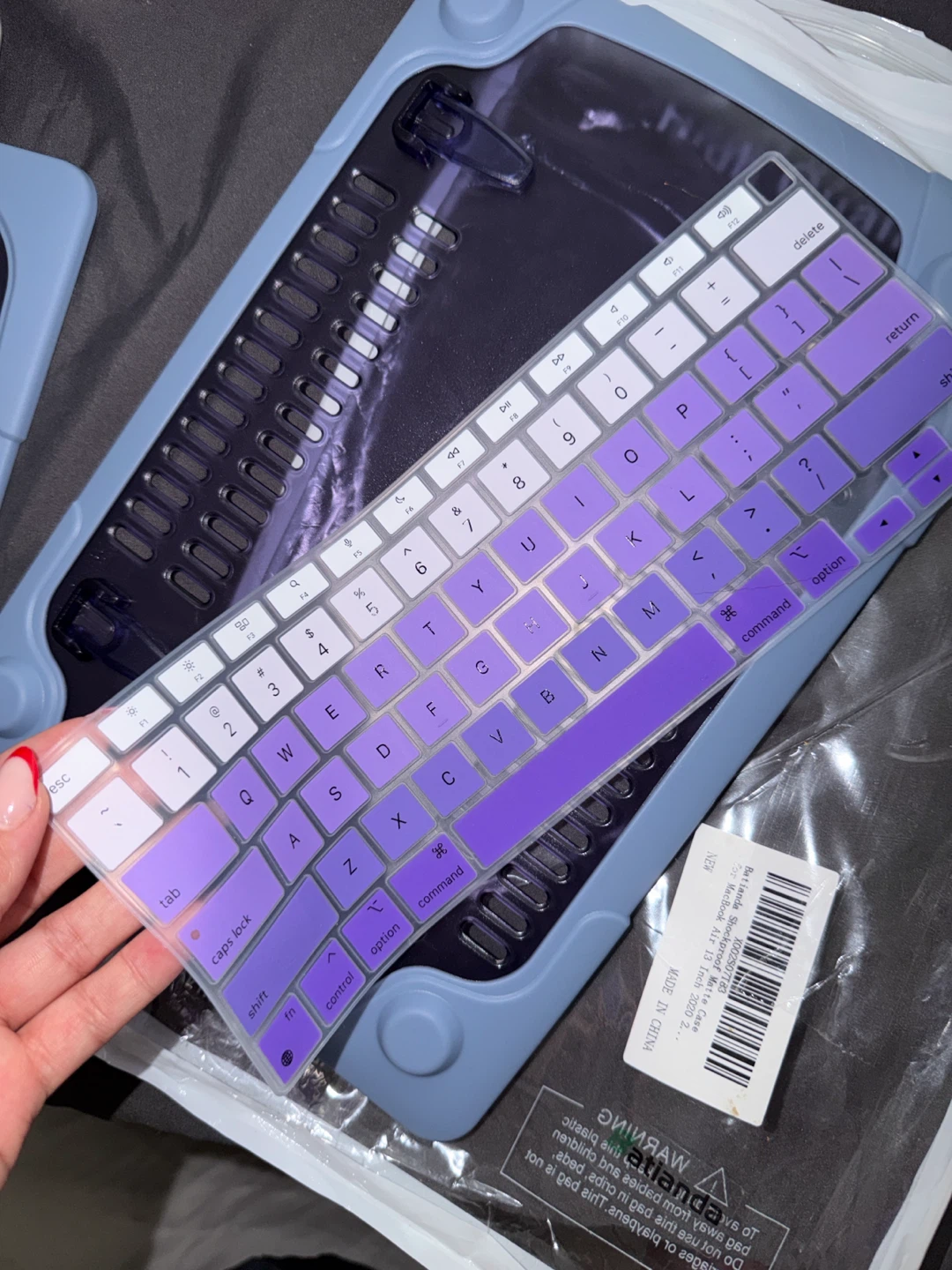 Light Blue Hard Shell Laptop Case with Purple Keyboard Cover - photo 5