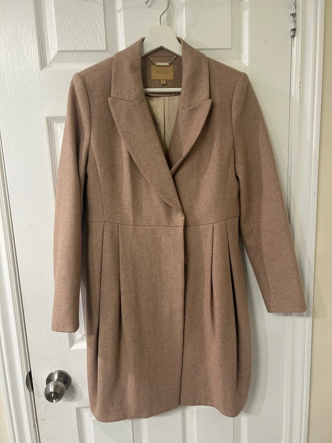 Dusty Rose Wool Blend Peacoat