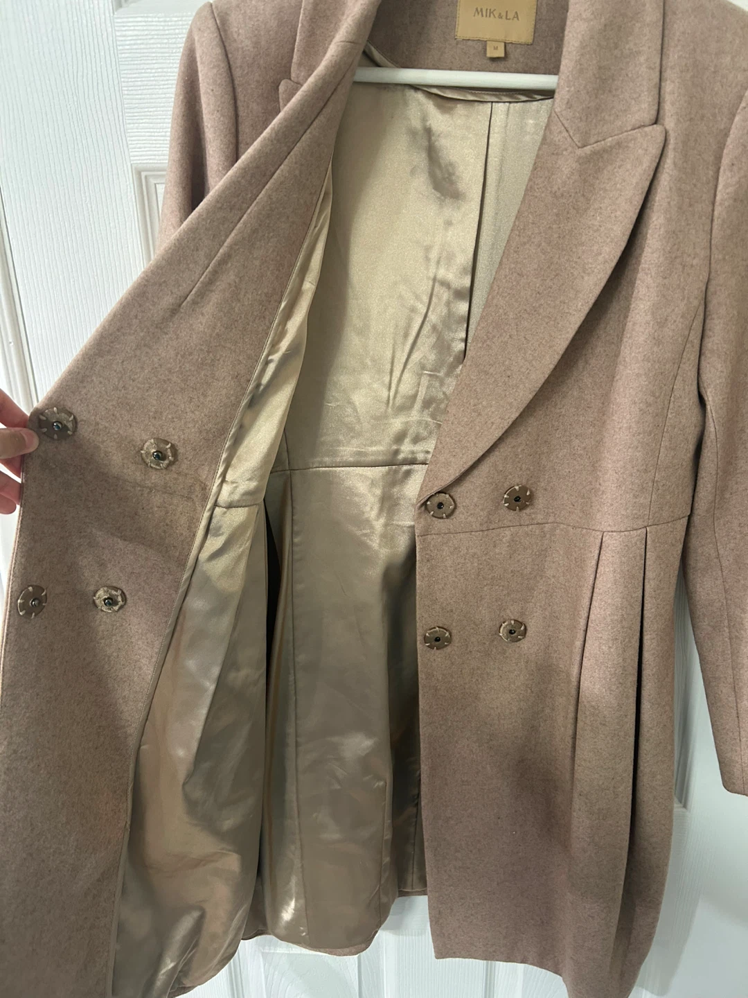 Dusty Rose Wool Blend Peacoat - photo 3