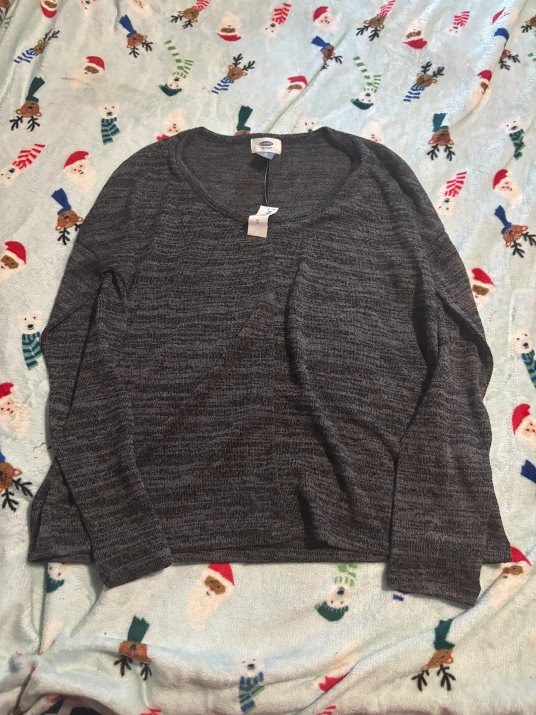 Old Navy Women's Long Sleeve Top - Charcoal Grey - XL