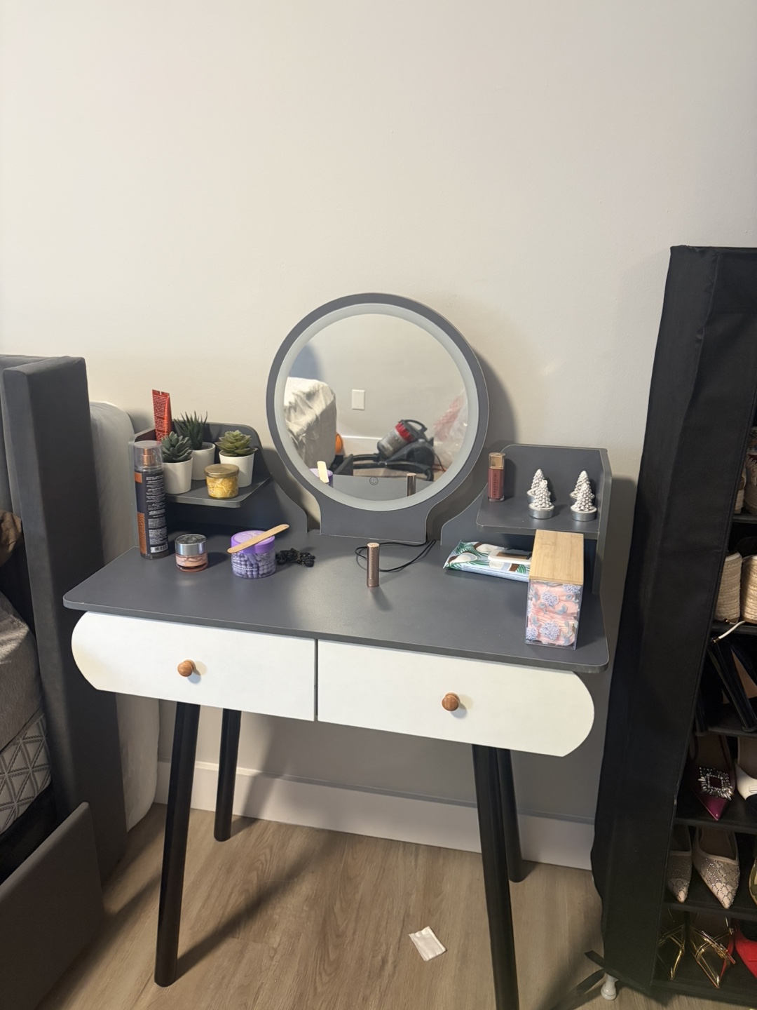 Vanity Desk with LED Mirror
