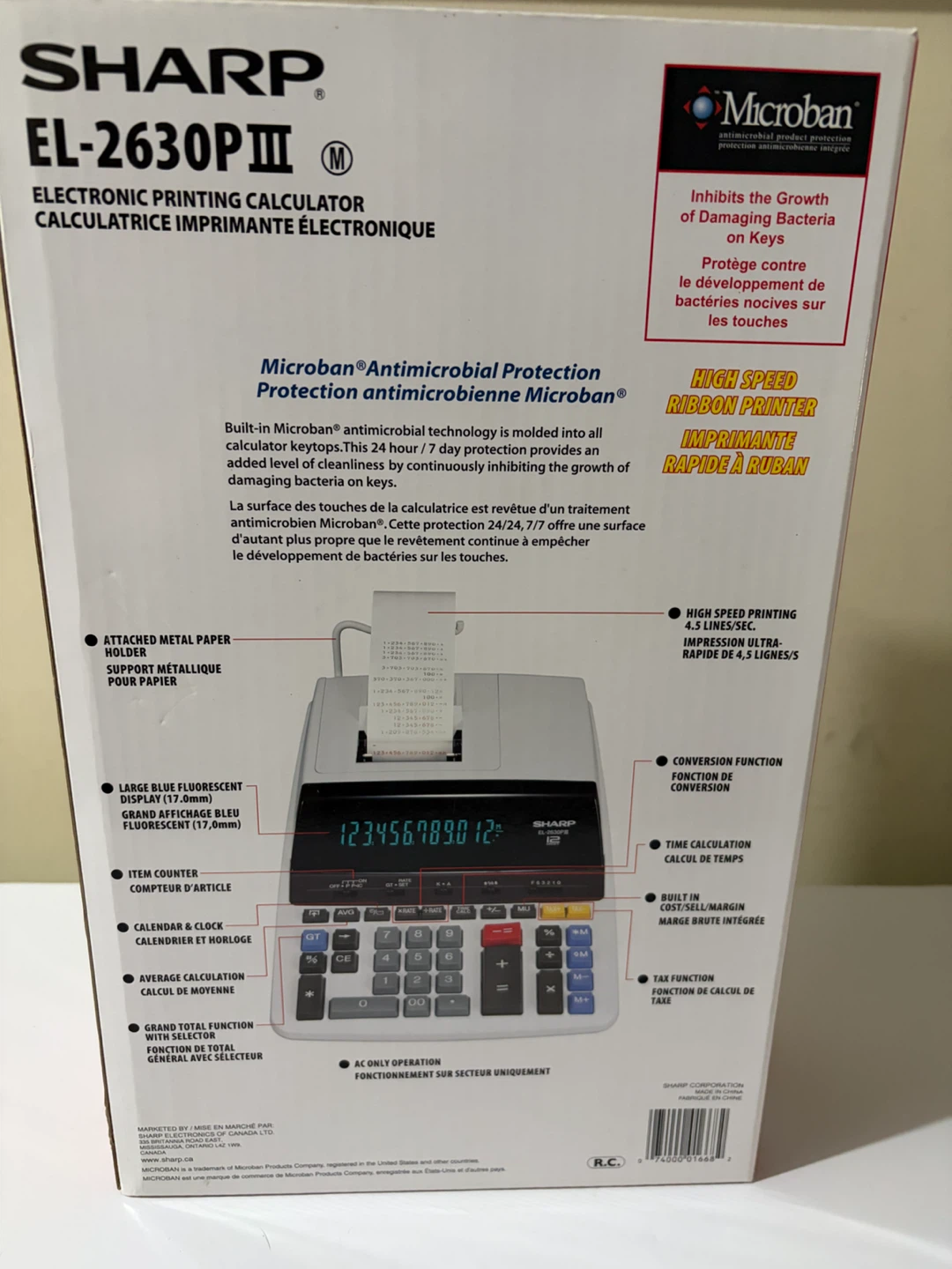 New! Sharp EL2630PIII Printing Calculator - photo 2