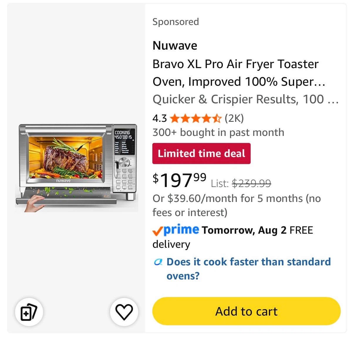 Nuwave Bravo XL Air Fryer Toaster Oven - photo 3