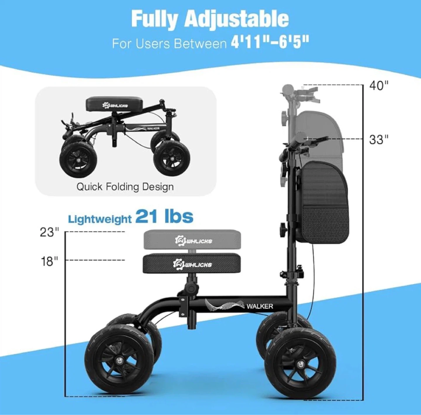 Whlicks Knee Scooter Walker for adults - new - photo 4