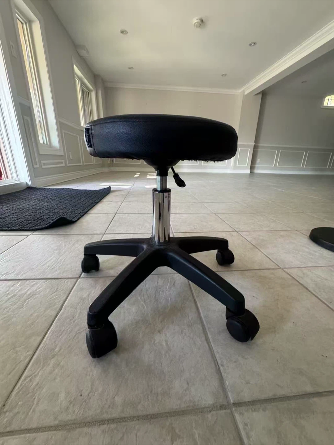 Black Rolling Stool