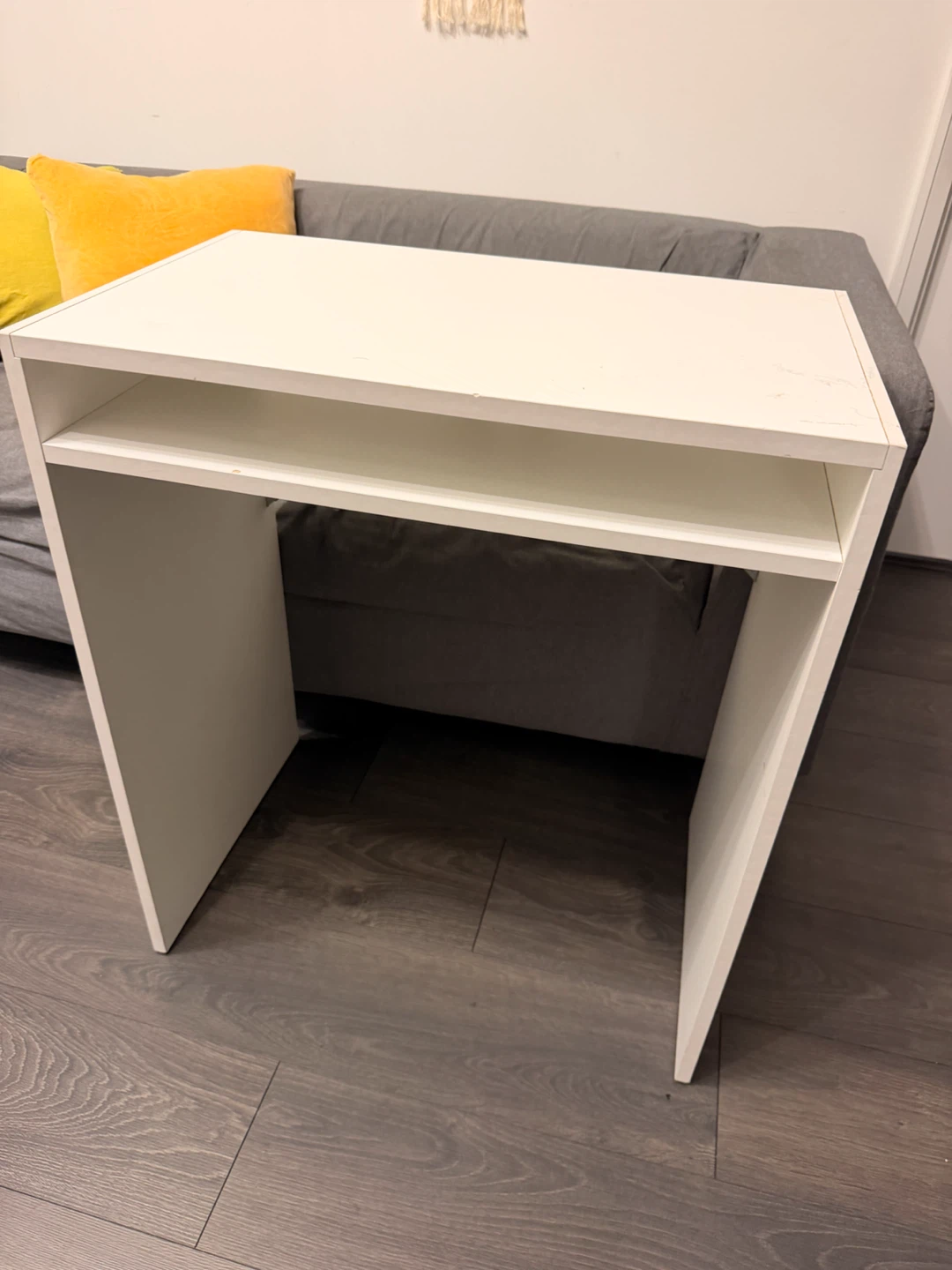 IKEA Compact White Desk / Vanity Table with Storage Shelf
