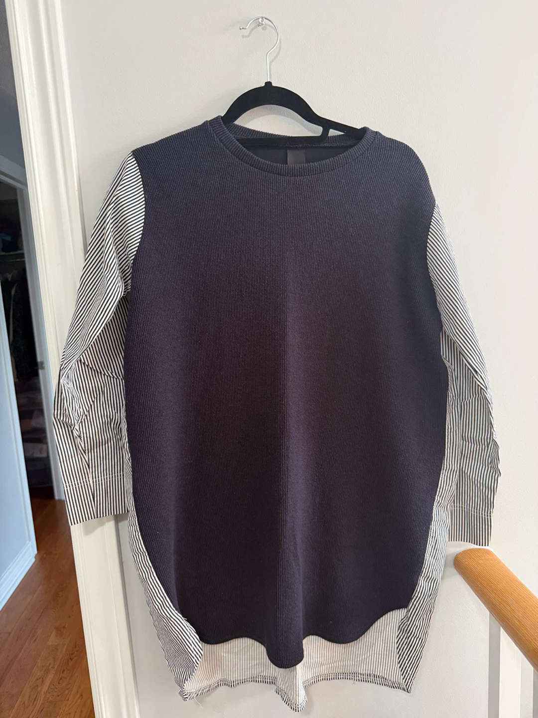 Women's Long Sleeve Top - Navy/Stripe (One size)