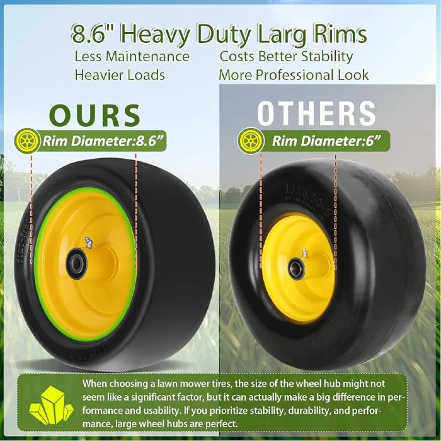 2 Pcs 13x6.50-6 Lawn Mower Tires - New - photo 5