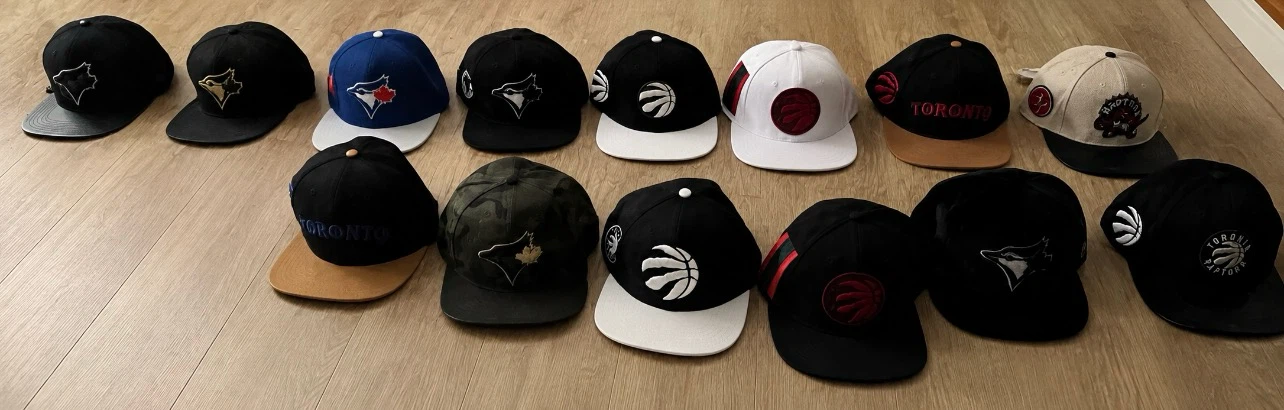 Limited edition Toronto Raptors NBA Baseball Caps  (Lot of 14)