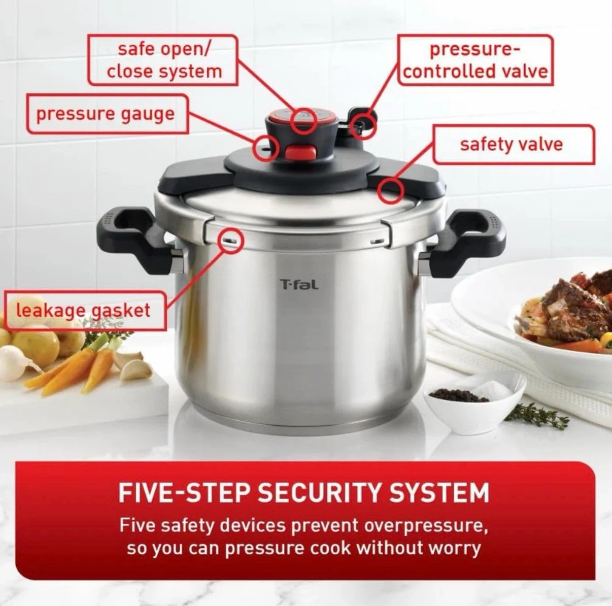 T-fal Stainless Steel Pressure Cooker - photo 4