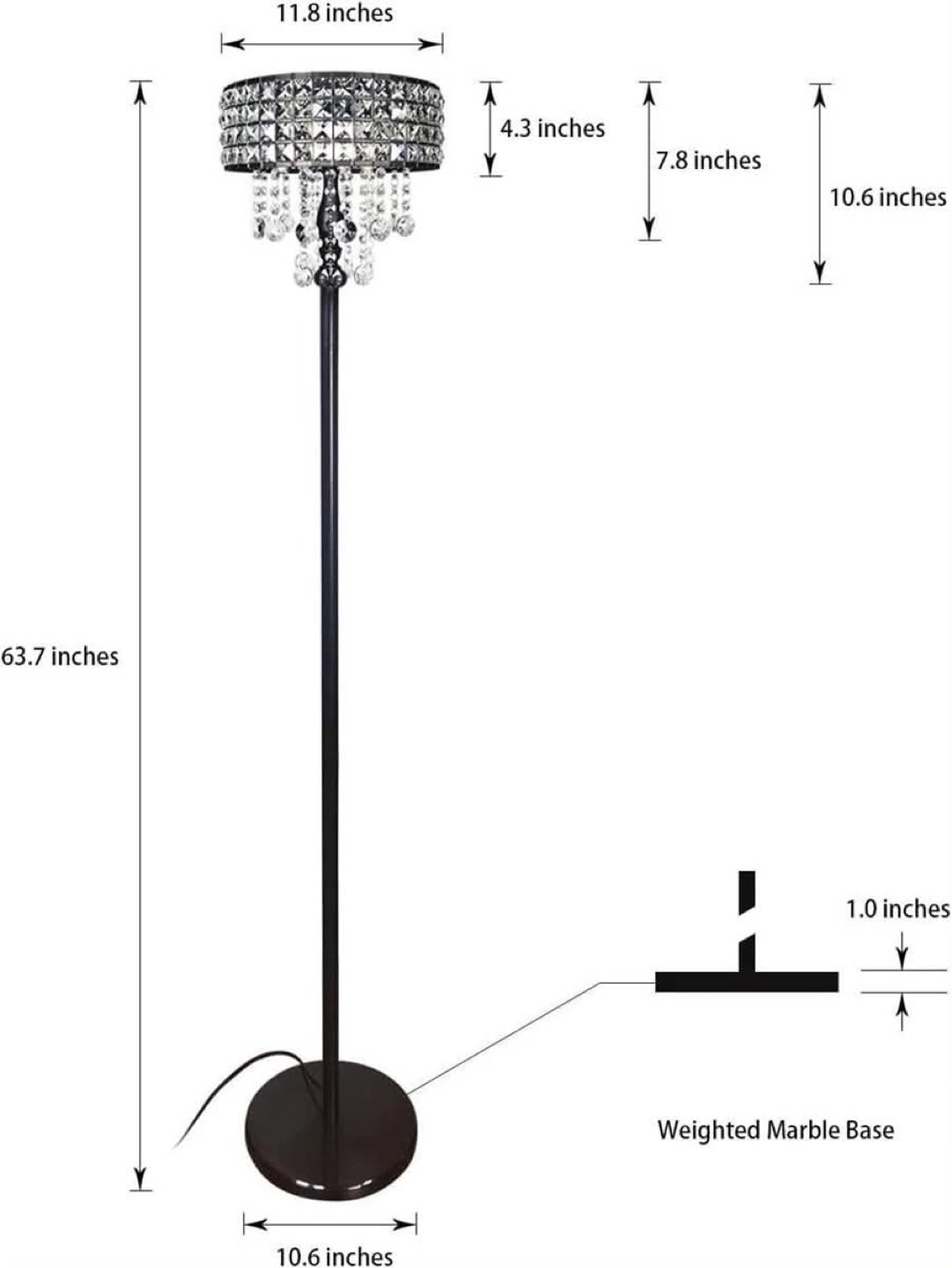 Crystal Floor Lamp Brand New - photo 2