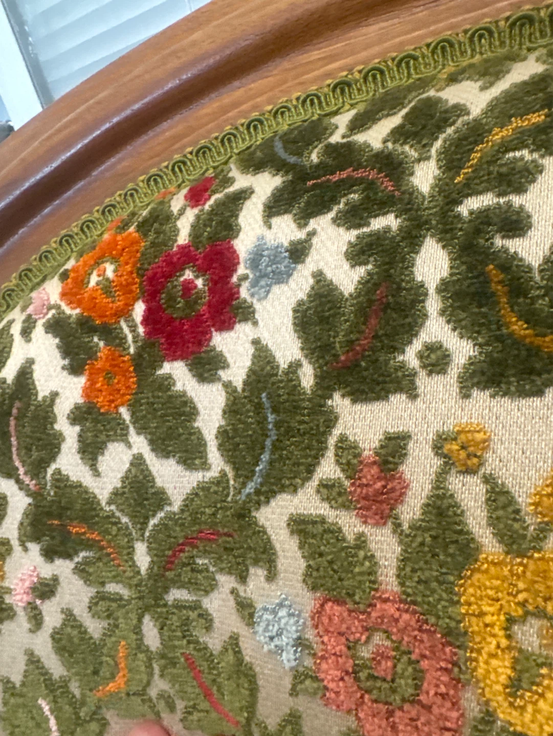 Vintage Accent Chair Floral Upholstery Wood Frame - photo 4