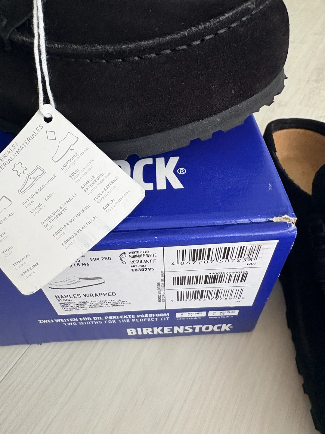 Birkenstock Naples Wrapped Black Suede Loafers Size 39 - photo 2