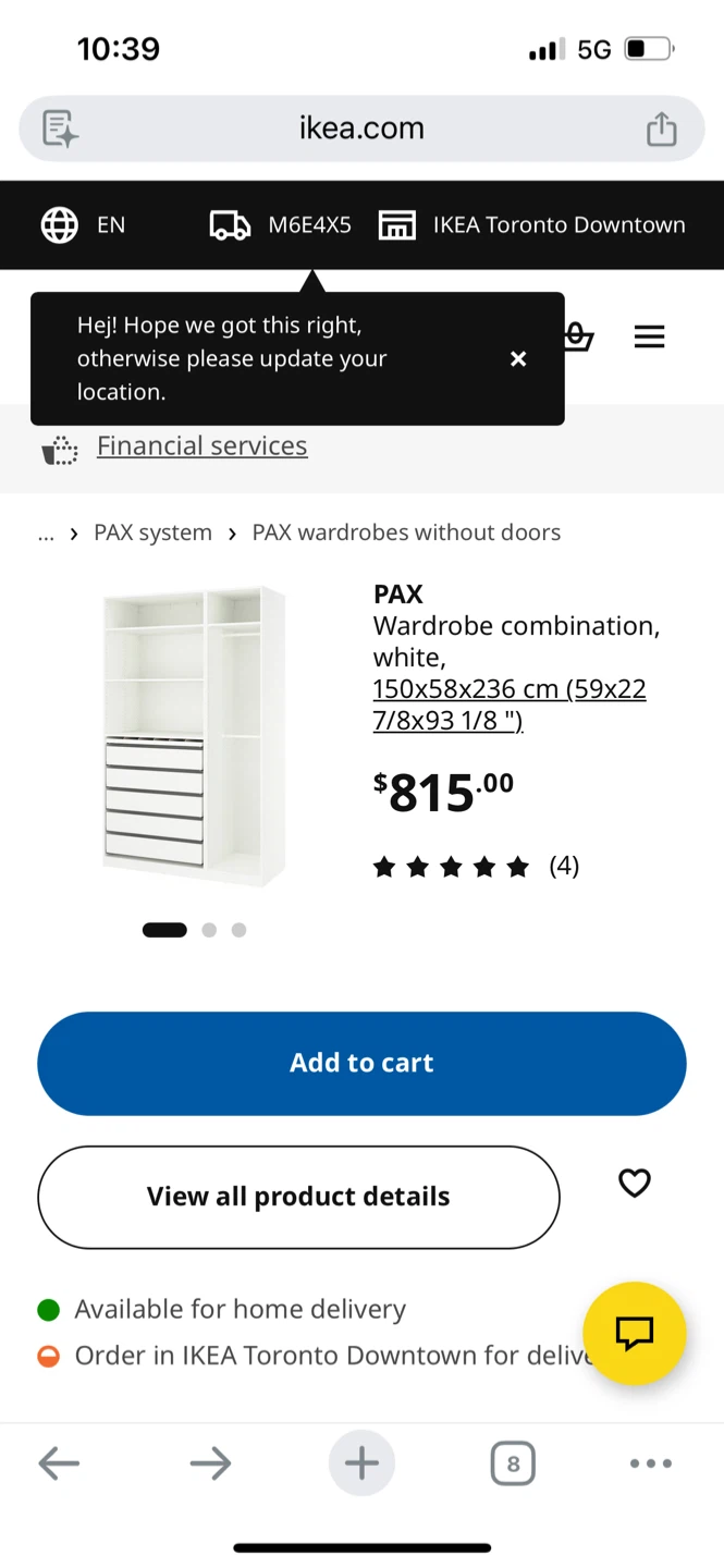 IKEA pax Dark Wood Wardrobe with Mirror door - photo 4