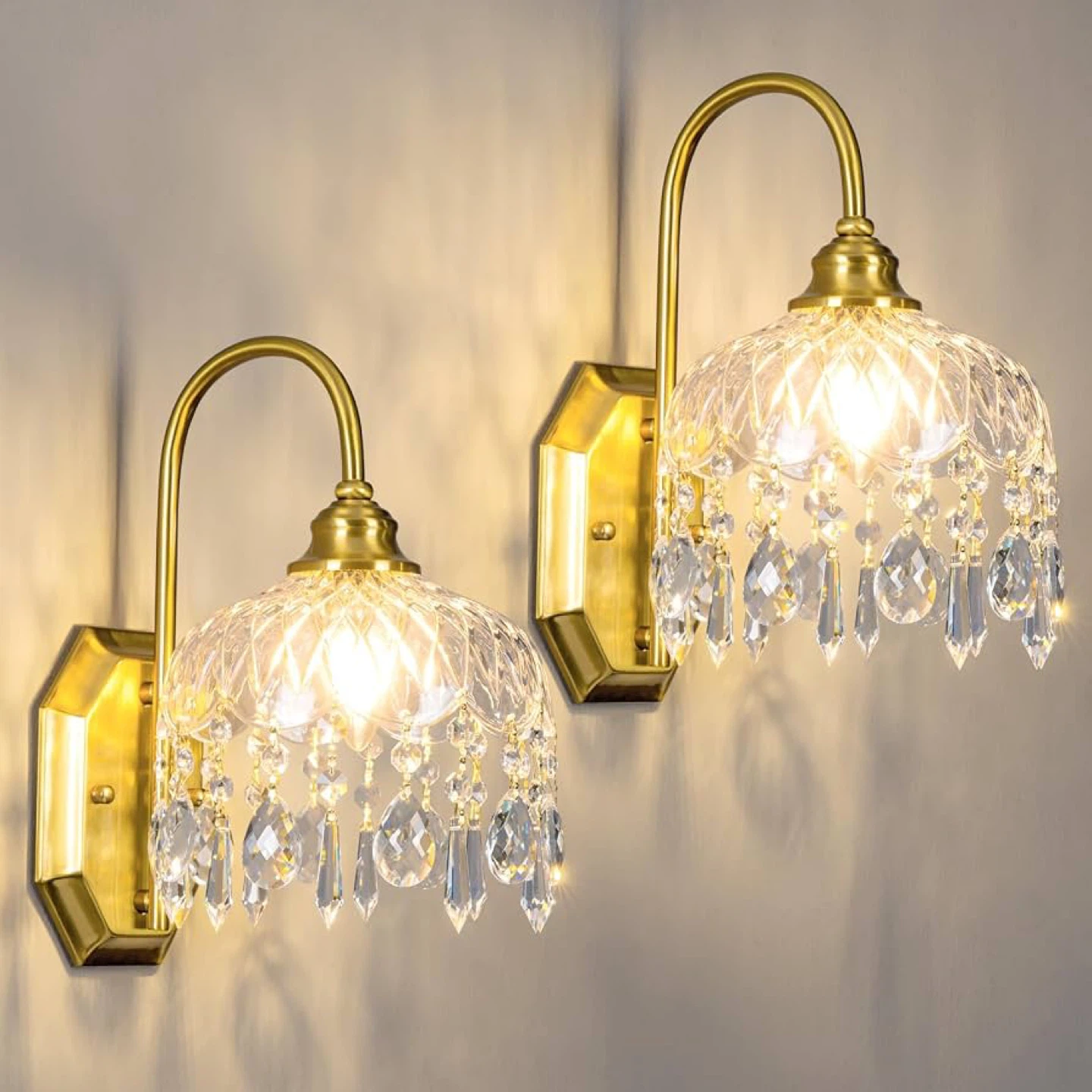 Losneolaz 2-Pack Vintage Wall Sconces - Gold - BNIB