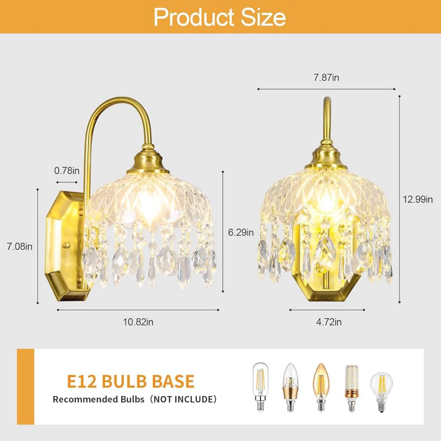Losneolaz 2-Pack Vintage Wall Sconces - Gold - BNIB - photo 4