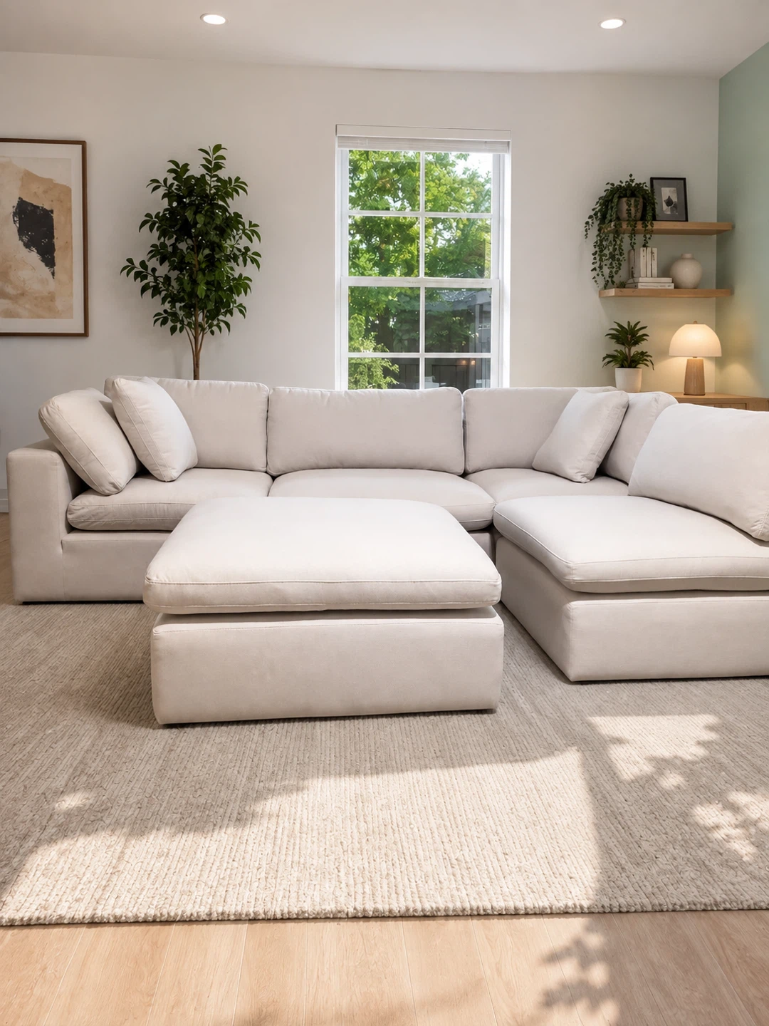 Sectional Sofa with Ottoman ( Delivery Available )