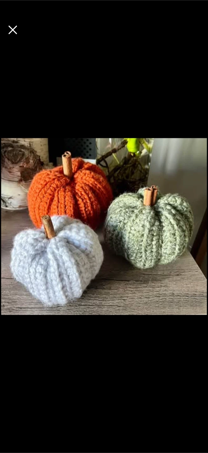 Handmade festive crochet pumpkins
