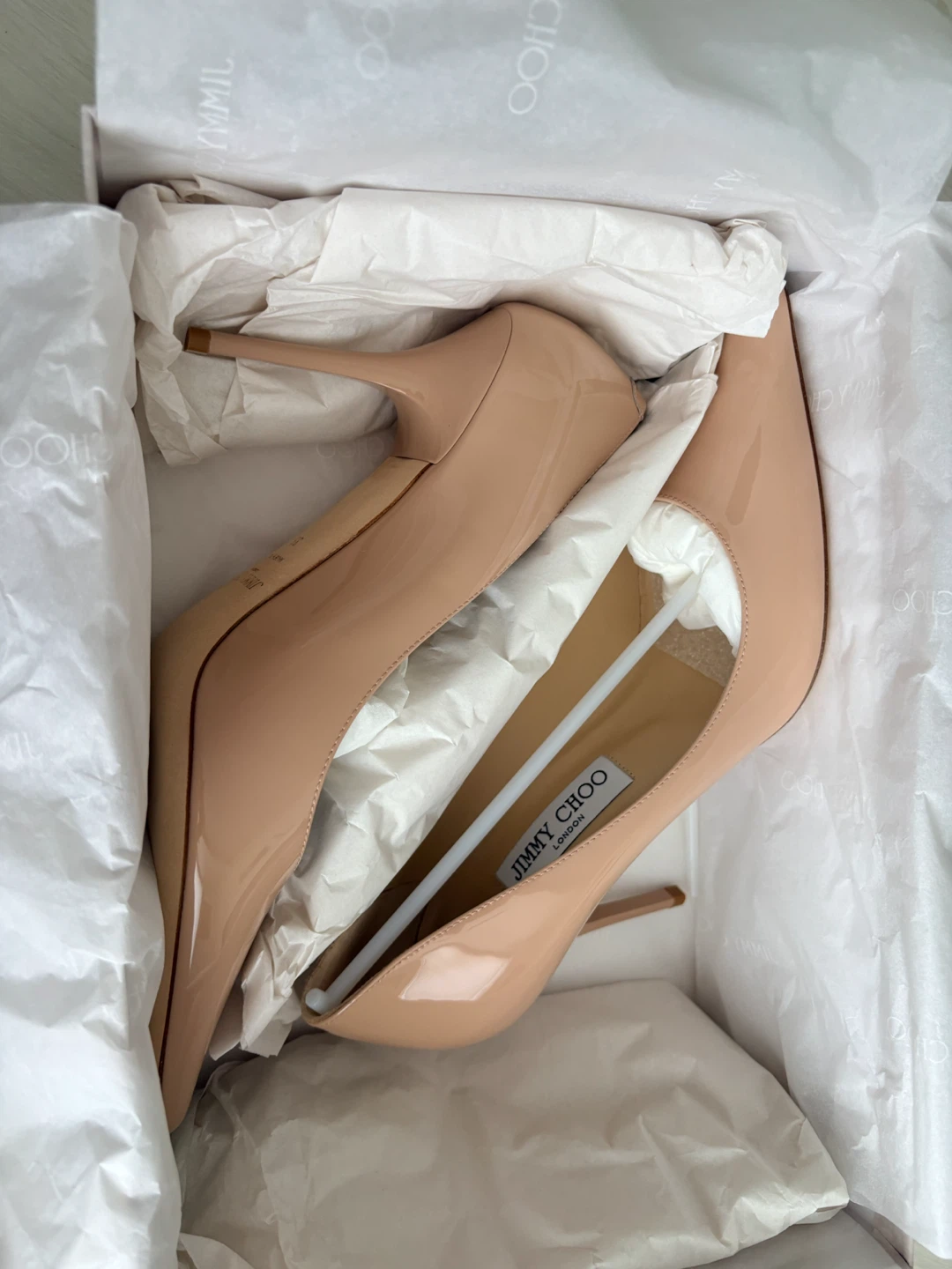 Jimmy Choo Nude Patent Leather Pumps Size 39