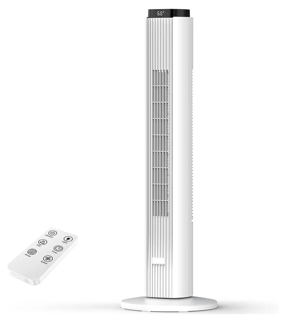 White Tower Fan with Remote