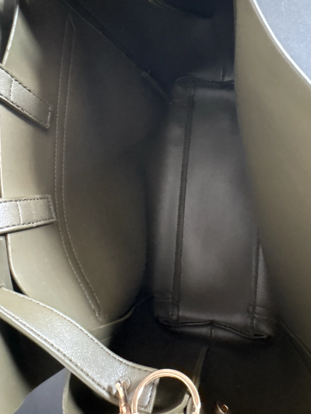 Olive Green Faux Leather Tote Bag/Backpack - photo 3