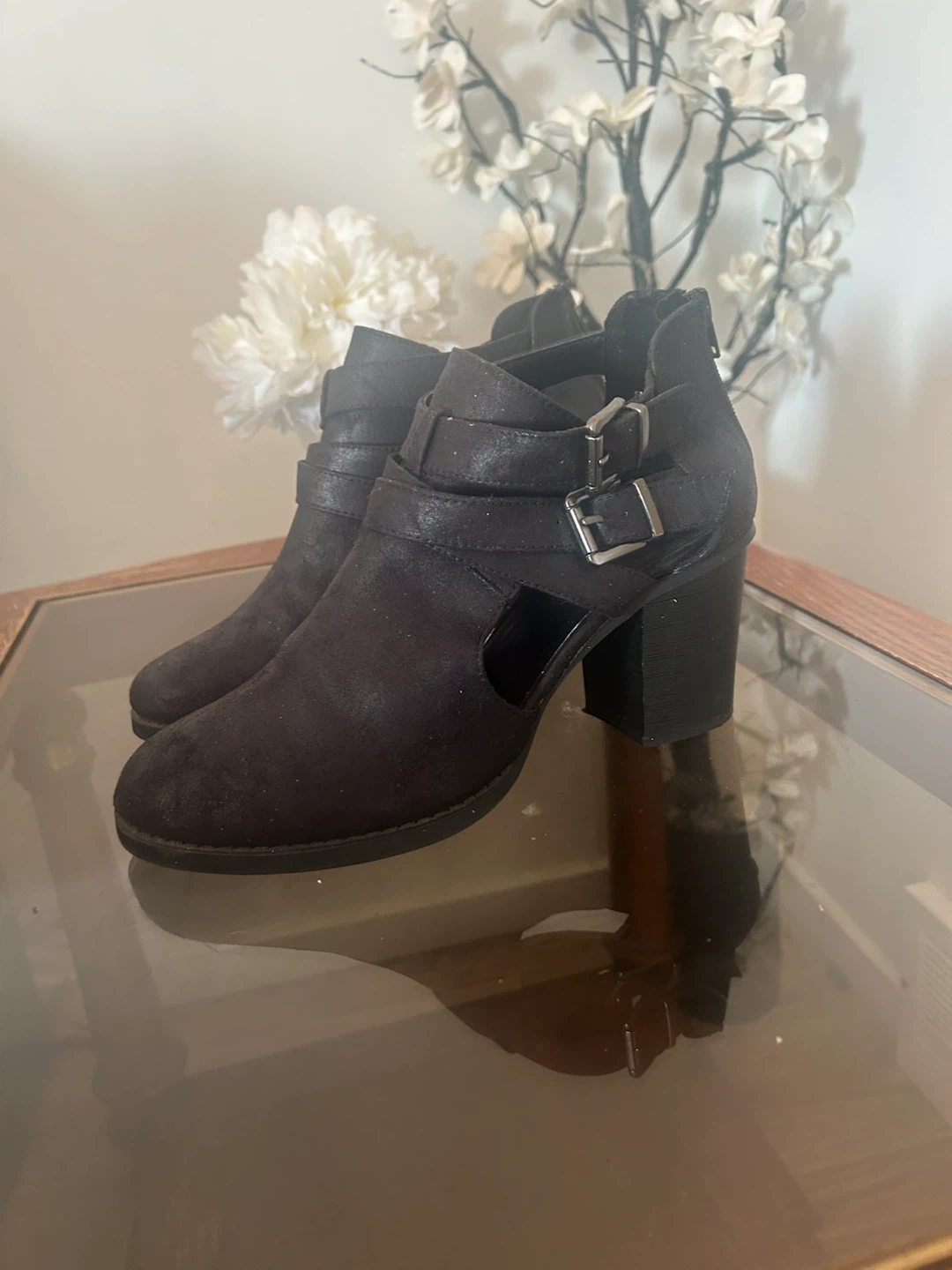 Black Ankle Boots with Buckle Detail