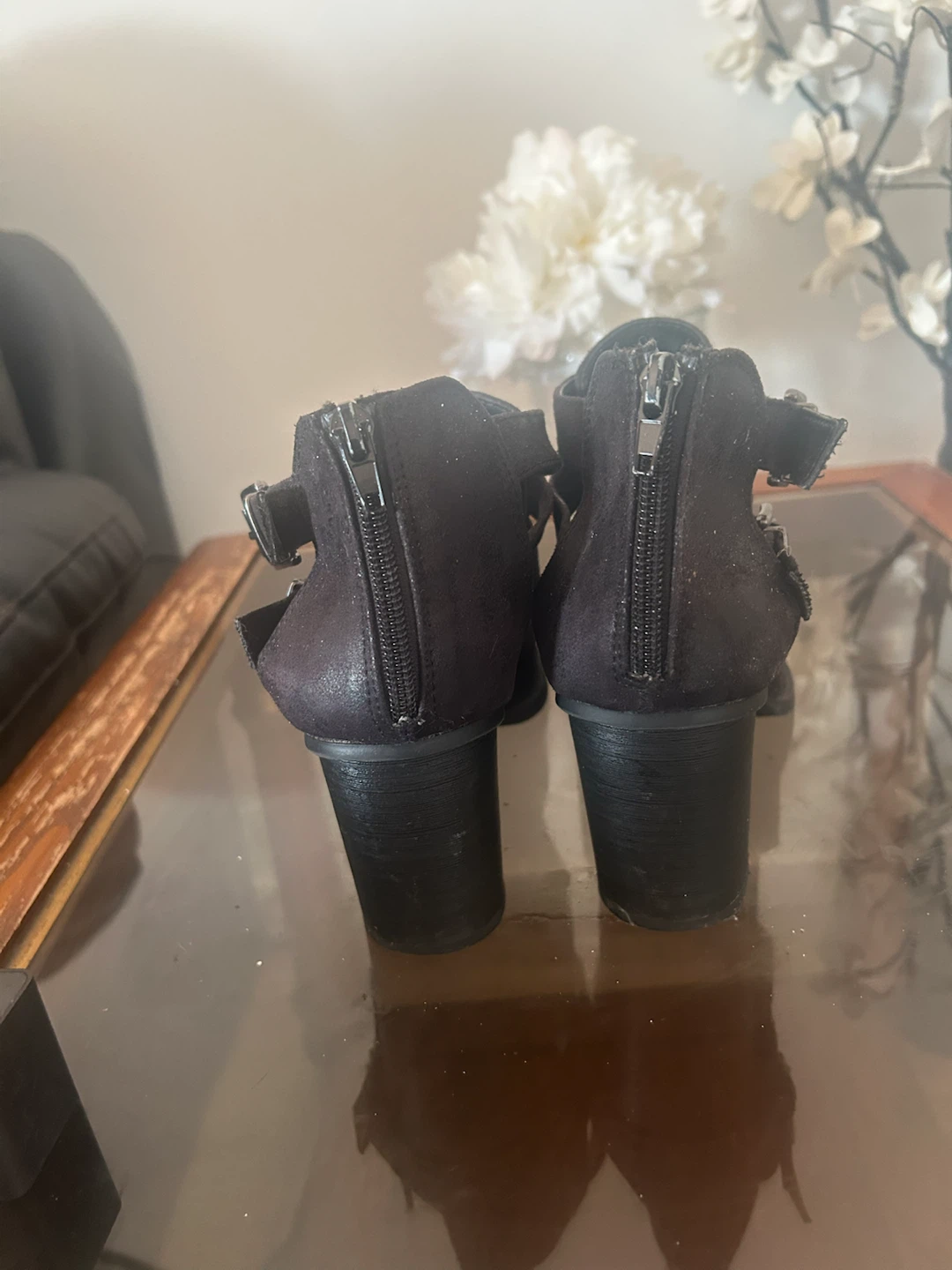 Black Ankle Boots with Buckle Detail - photo 2