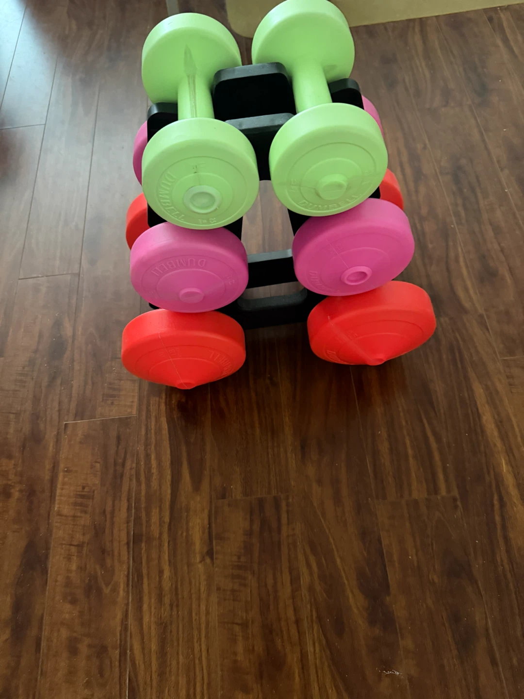 Colorful set home dumbell with rack