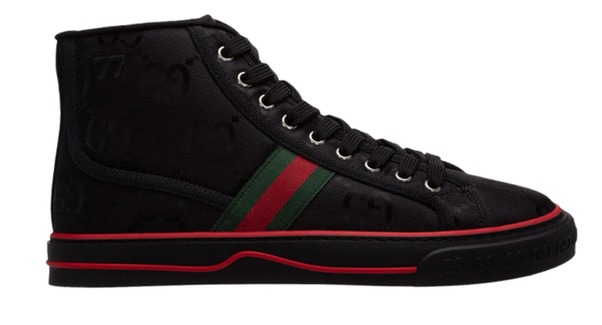 Authentic Gucci Black GG Canvas High-Top Sneakers