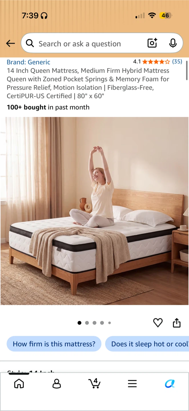 14 Inch Queen Hybrid Mattress - Medium Firm