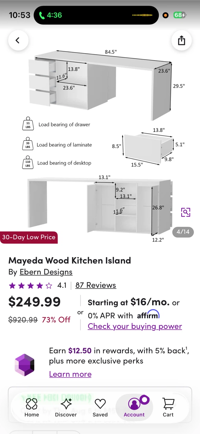 Mayeda Wood Kitchen Island - photo 3